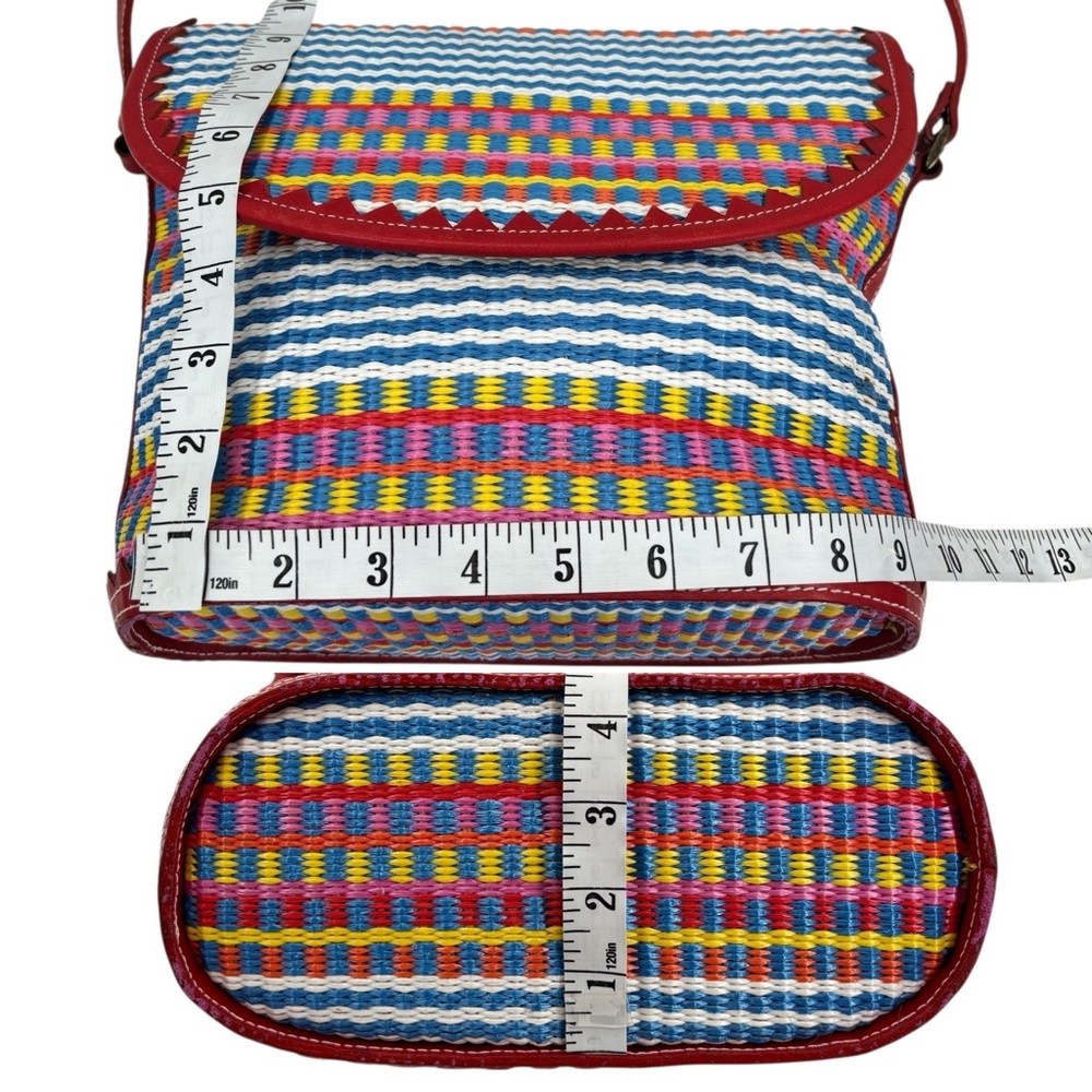Esprit Vibrant Multicolor Striped Flap Shoulder Crossbody Bag - Picture 8 of 8